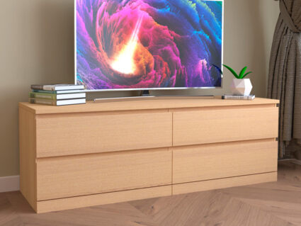 Комод Гуд Лакк Варма Прайм 4Д беленый дуб 48х160