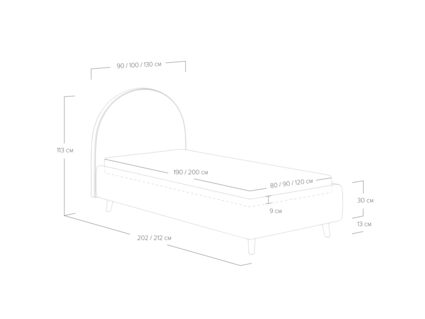 Кровать Сонум Roxy Лофти латте 90х200