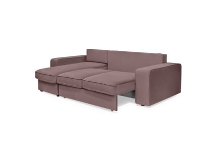 Диван Фиеста Мебель Монако с оттоманкой велюр Vivaldi 28 розовый