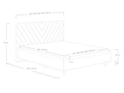 Кровать Сонум Vivien Марсель светло-серый