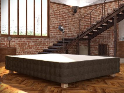 Кровать Mr.Mattress Twin Box экокожа Brown