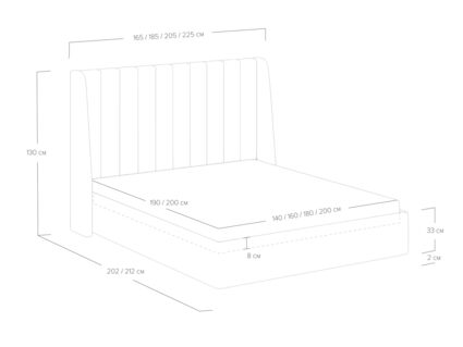 Кровать Сонум Samanta Рогожка Деним 160х200