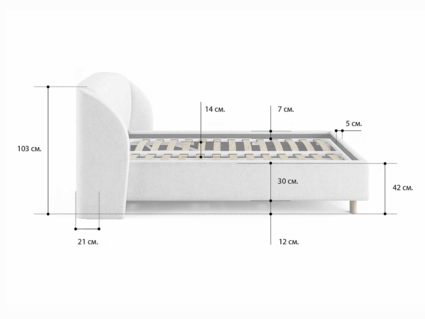 Кровать Сонум Valencia Кашемир Латте (с подъемным механизмом) 180х190
