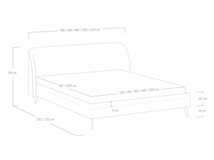 Кровать Сонум Rosa Кашемир Серый 120х200