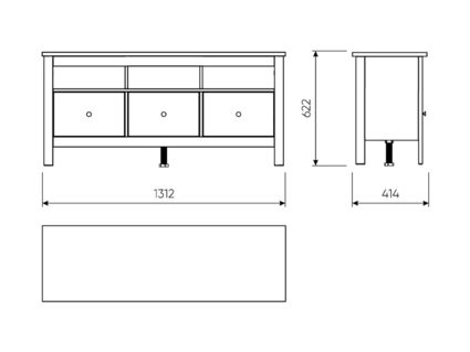 Тумба Гуд Лакк Сага 3 ящика белая/ясень