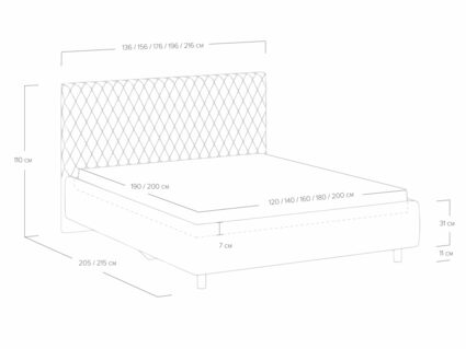 Кровать Сонум Stella Рогожка Деним (с подъемным механизмом) 140х200