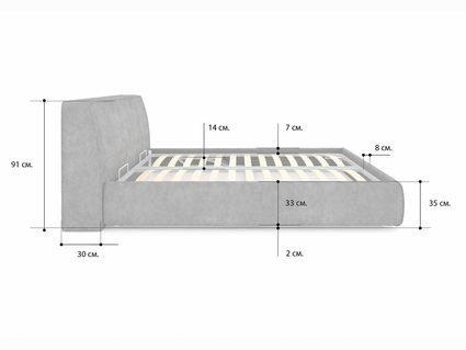 Кровать Сонум Altea Рогожка Мокко (с подъемным механизмом)