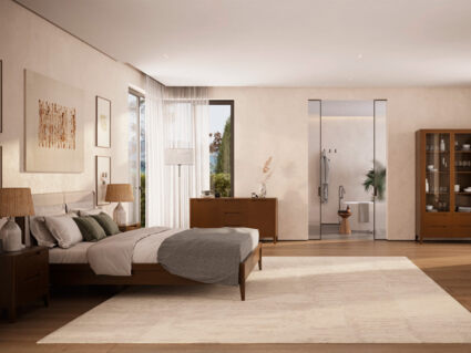 Кровать Rivi Ruby Wood Дымчатый темный дуб/Рогожка Step 5 180х200