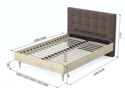 Кровать Арско Альмена Сосна/Велюр Grace 06 180х200