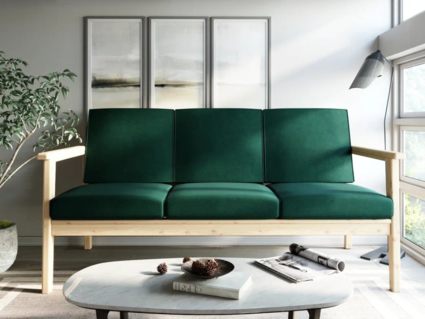 Диван Арско Лориан трехместный зеленый