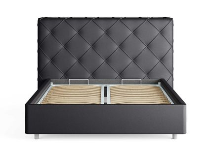 Кровать Сонум Manhattan Экокожа Коричневый (с основанием) 140х190