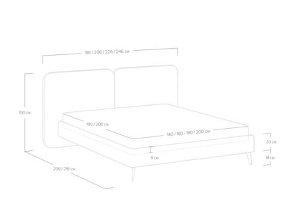 Кровать Сонум Brooklyn Рогожка Деним 140х200