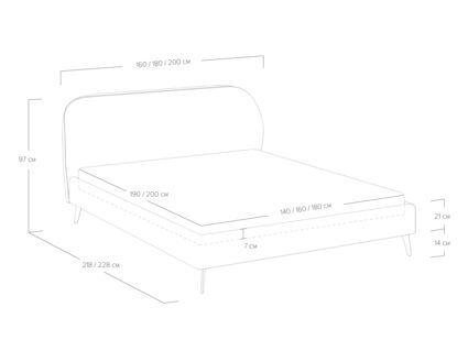 Кровать Сонум Katrin Рогожка Зеленый 160х190