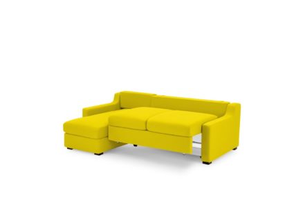 Диван Фиеста Мебель Непал с оттоманкой велюр Vivaldi 15 жёлтый Длина 221 см