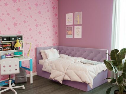 Кровать Димакс Бриони с подъемным механизмом 120x200 Велюр Velutto 05 уцененная