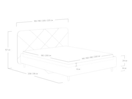 Кровать Сонум Taylor Рогожка зелёный (с подъемным механизмом)