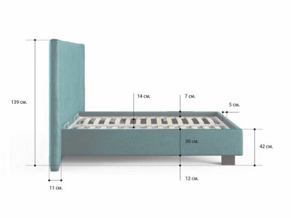 Кровать Сонум Barbara Кашемир Светло-серый (с подъемным механизмом)